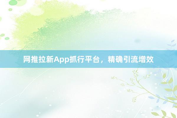 网推拉新App抓行平台，精确引流增效
